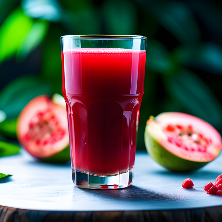 a glass of guava juice